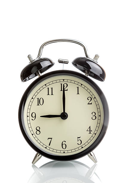 istock it's nine o'clock already, vintage old black metallic alarm clock 625235930