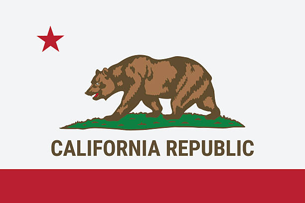 Flag of California American state Flag of California American state. Vector illustration. symbols of california stock illustrations