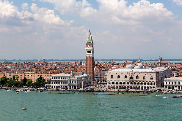 High angle view of St Mark's Square in Venice Italy at day