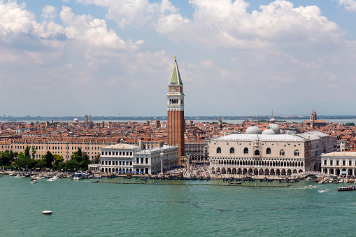 High angle view of St Mark's Square in Venice Italy at day