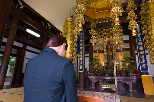 Tokyo, Japan- April 5th, 2023: Hie Shrine, mainly worship the god of Mount Hiei in Chiyoda City, Tokyo, Japan