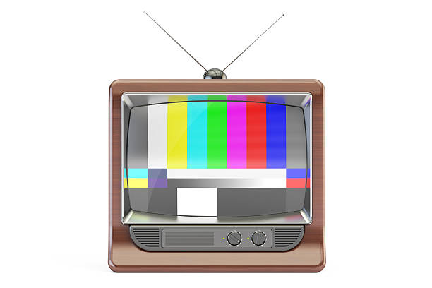 istock Old TV set with NTSC tv pattern signa 625243666