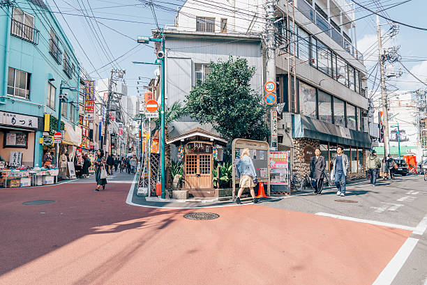 Weekend in Shimokitazawa Tokyo, Japan - March 21, 2016: People leisurely spend weekend in Shimokitazawa. The district is famous for independent fashion shops, cafes, decorations, and theaters. setagaya ward stock pictures, royalty-free photos & images