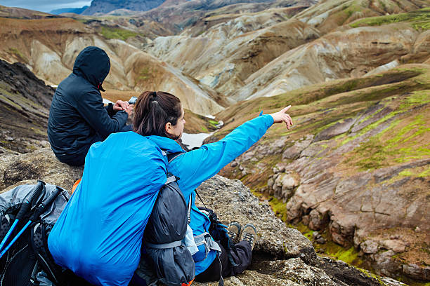 istock couple hikers in the mountains, Iceland 625268994