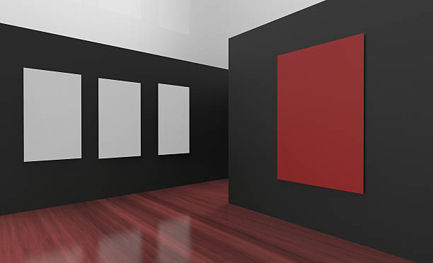 istock Art Gallery Studio and picture frame white and Red frame 625269970