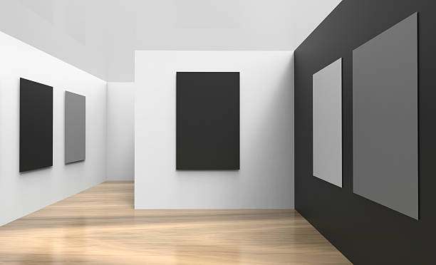 istock Art Gallery Studio and picture frameWall black And white modern 625270114