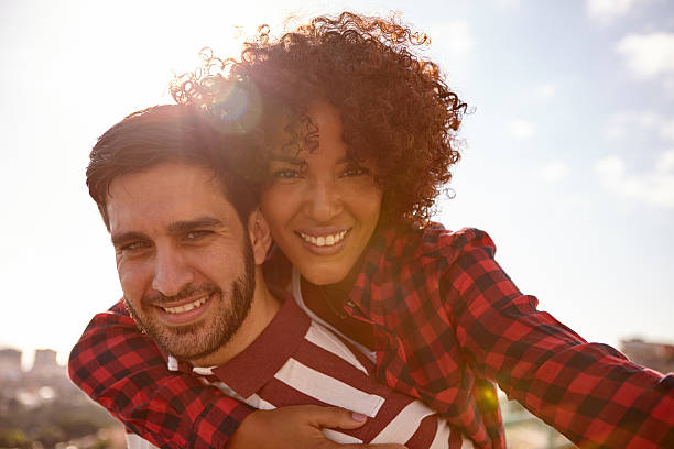istock Handsome couple with beautiful toothy smilles 625271650