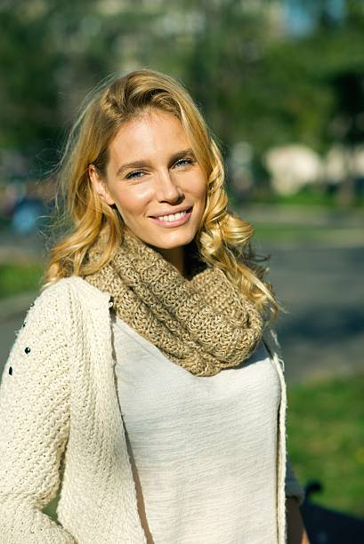Beautiful woman looking at camera.