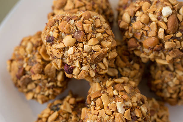 istock walnut balls close-up, ground nuts, a small depth of field 625272760