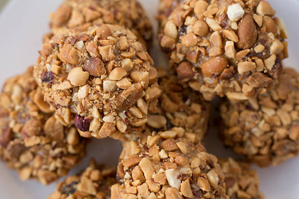 istock walnut balls close-up, ground nuts, a small depth of field 625272834