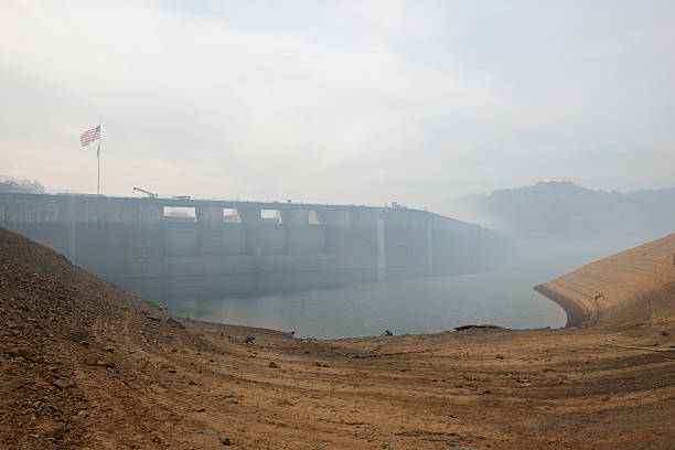 Kinzua Dam, on the Allegheny River, in Pennsylvania is one of the larges Dams eaast of the Mississippi River. Fisherman in foreground adds scale to the image.
