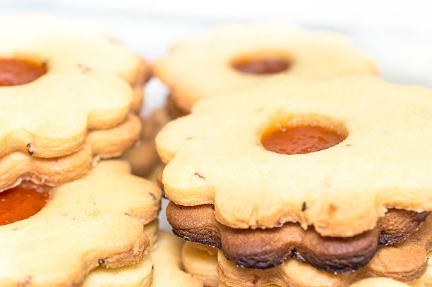 istock Homemade apricot jam Linzer close up 625280022