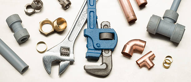 istock Selection of Plumbers Tools and Plumbing Materials 625280800