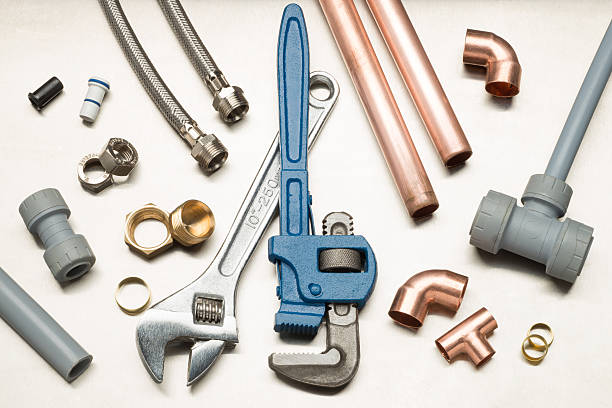 istock Selection of Plumbers Tools and Plumbing Materials 625280862