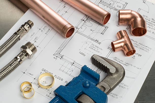 istock Selection of Plumbers Tools and Plumbing Materials 625281090