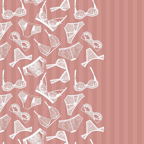 Lingerie panty and bra background. - ilustração de arte vetorial