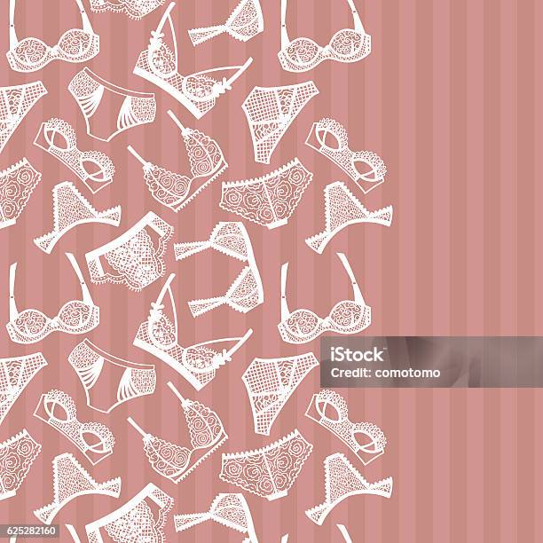Lingerie Panty And Bra Background Stock Illustration - Download Image Now - Drawing - Activity, Lingerie, Women