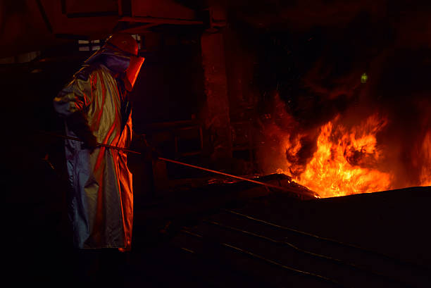 istock Steel worker in steel plant 625282586