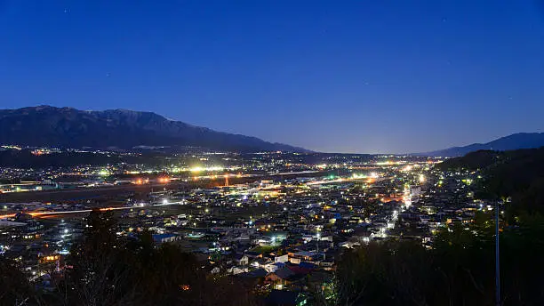 Cityscape of Iida in Nagano, Japan