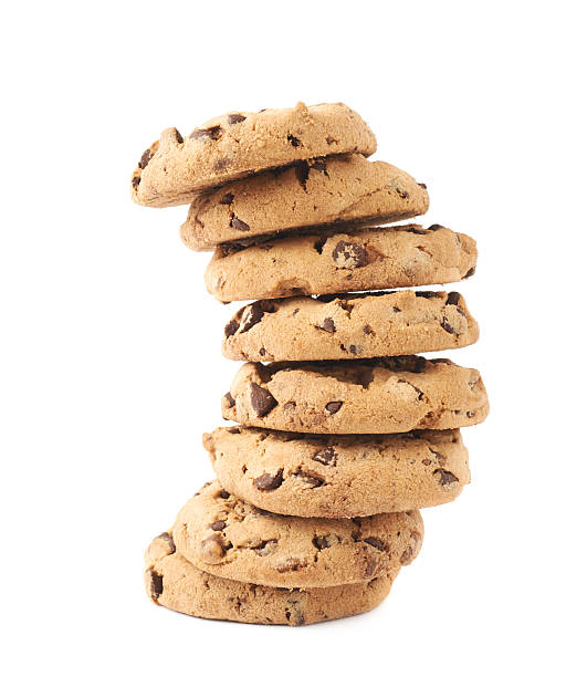 istock Twisted stack of cookies isolated over the white background 625304088