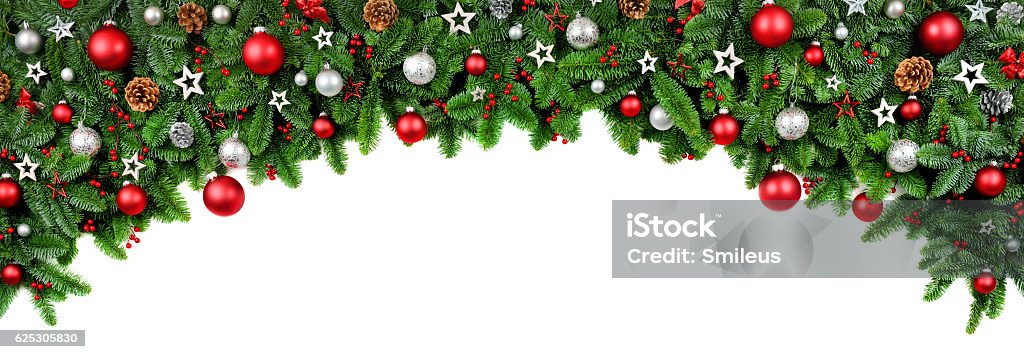 Cilia Maakte zich klaar gevogelte Wide Bow Shaped Christmas Border Stock Photo - Download Image Now -  Christmas Decoration, Christmas, Frame - Border - iStock