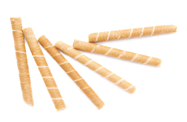 istock Pile of wafel sticks isolated over the white background 625307328