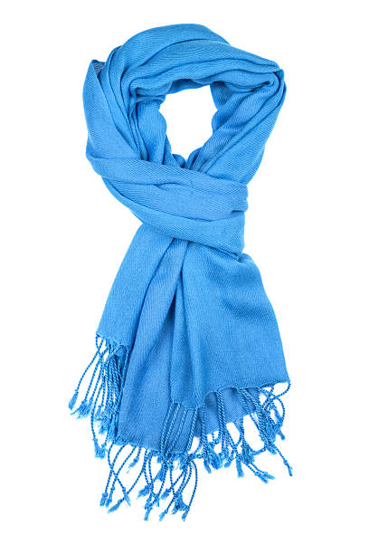 istock Blue wool scarf isolated on white background. 625309428