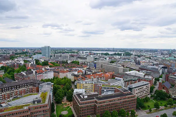 The city of Hamburg, view from St.Michael's church