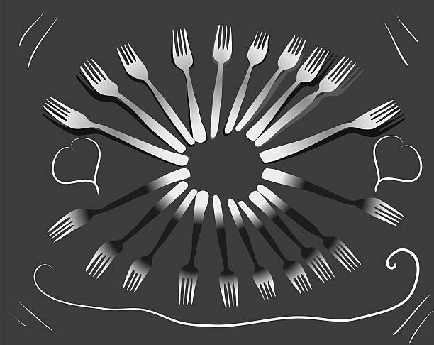 fork weave design tableware Patterns black and white sign banner stock photo