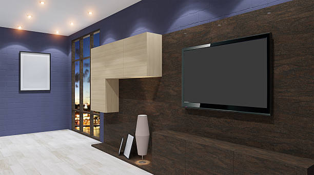 istock 3d render evening living room. 3D illustration 625313816