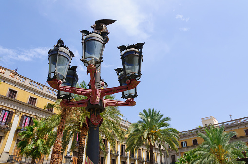 Plaça Reial in Barcelona, Spain