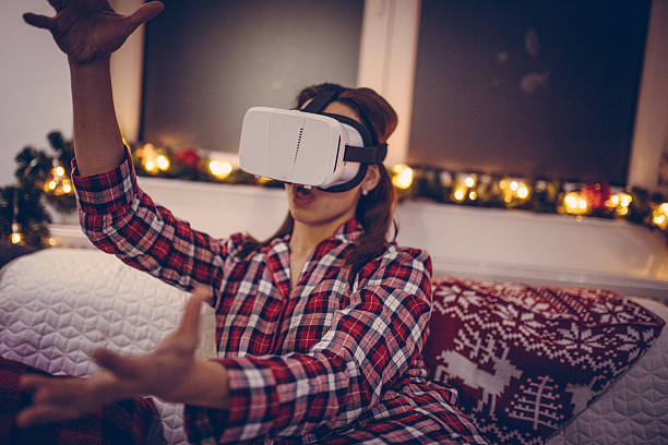 istock Playing in pajamas on christmas 625332188