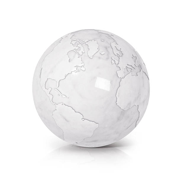 istock White Marble globe 3D illustration North and South America map 625332600