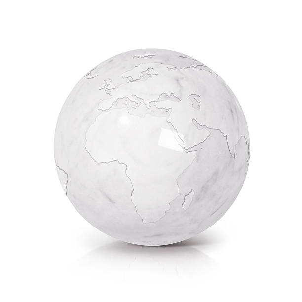 istock White Marble globe 3D illustration europe and africa map 625332664