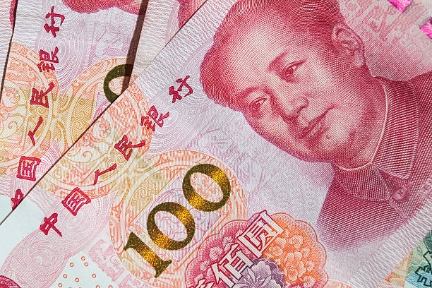 istock Money. China yuan banknote 625355712