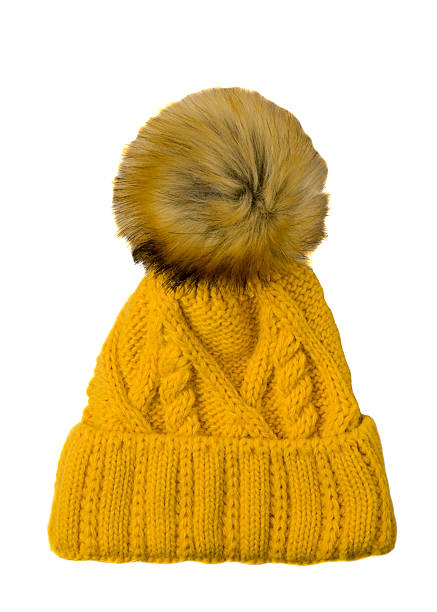 istock Women's knitted hat isolated on white background.hat with pom 625355798