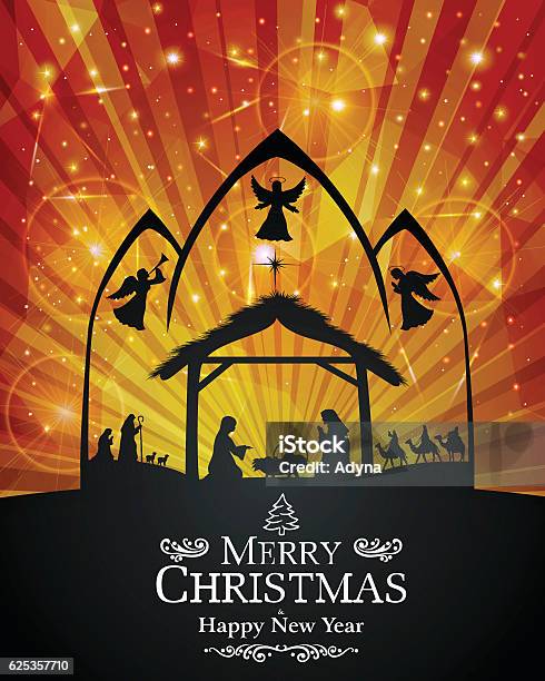Nativity Stock Illustration - Download Image Now - Nativity Scene, Christmas, Illustration