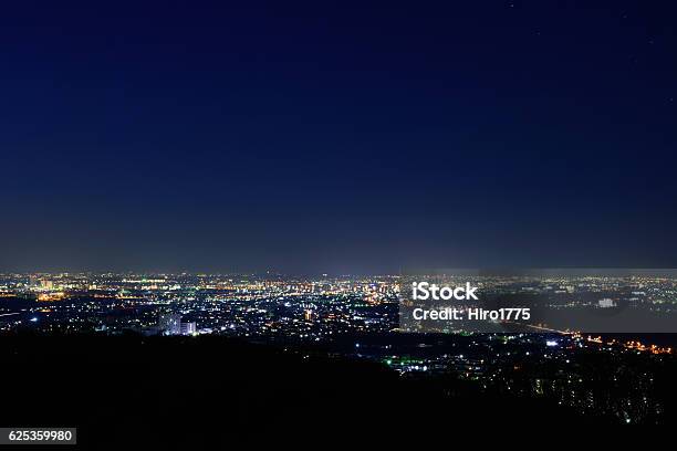 Night View From The Observatory Of Mttobioyama Stock Photo - Download Image Now - Atsugi City, Beauty, Cityscape