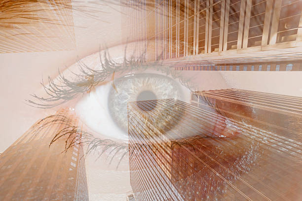 istock Multiple Exposure with eye and newyork city 625369894