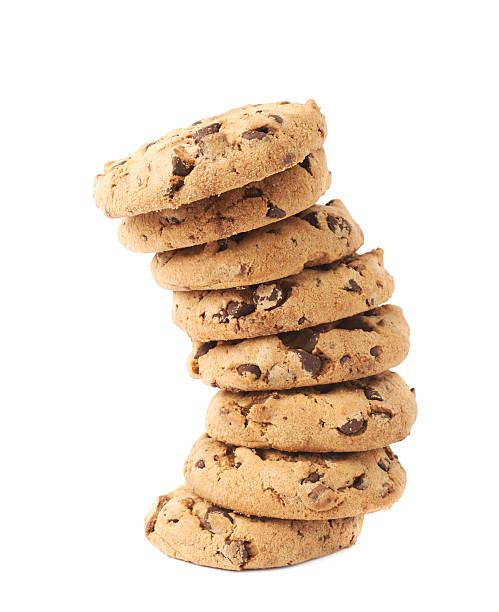 istock Twisted stack of cookies isolated over the white background 625369922