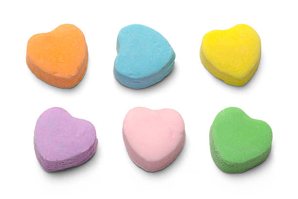 coeur en sucre - valentines day candy candy heart heart shape photos et images de collection