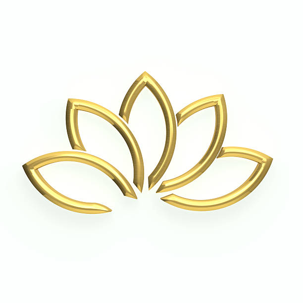 istock Golden Lotus Flower. 3D Render illustration 625379448