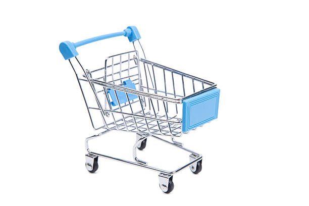 istock Blue Empty Shopping Cart 625380012