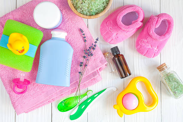 istock natural baby bath cosmetics with duck top view 625380206