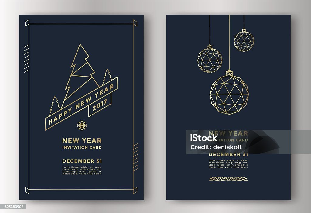 New Year greeting card New Year greeting card design with stylized christmas ball and christmas tree. Vector illustration Christmas stock vector