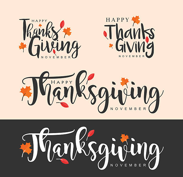 Hand drawn Thanksgiving typography vector art illustration