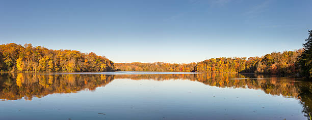 Fall at Lake Accotink stock photo