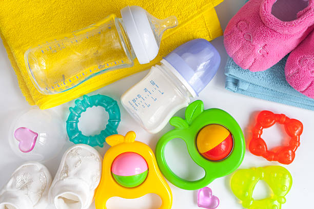 istock baby bottle with milk on white background top view 625385200