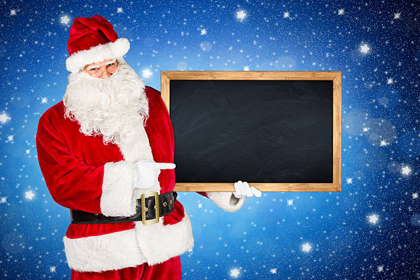 istock traditional classic red white santa claus blackboard 625387314