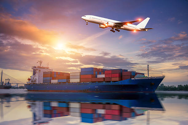 istock Logistics and transportation of Container Cargo ship and Cargo plane 625388356